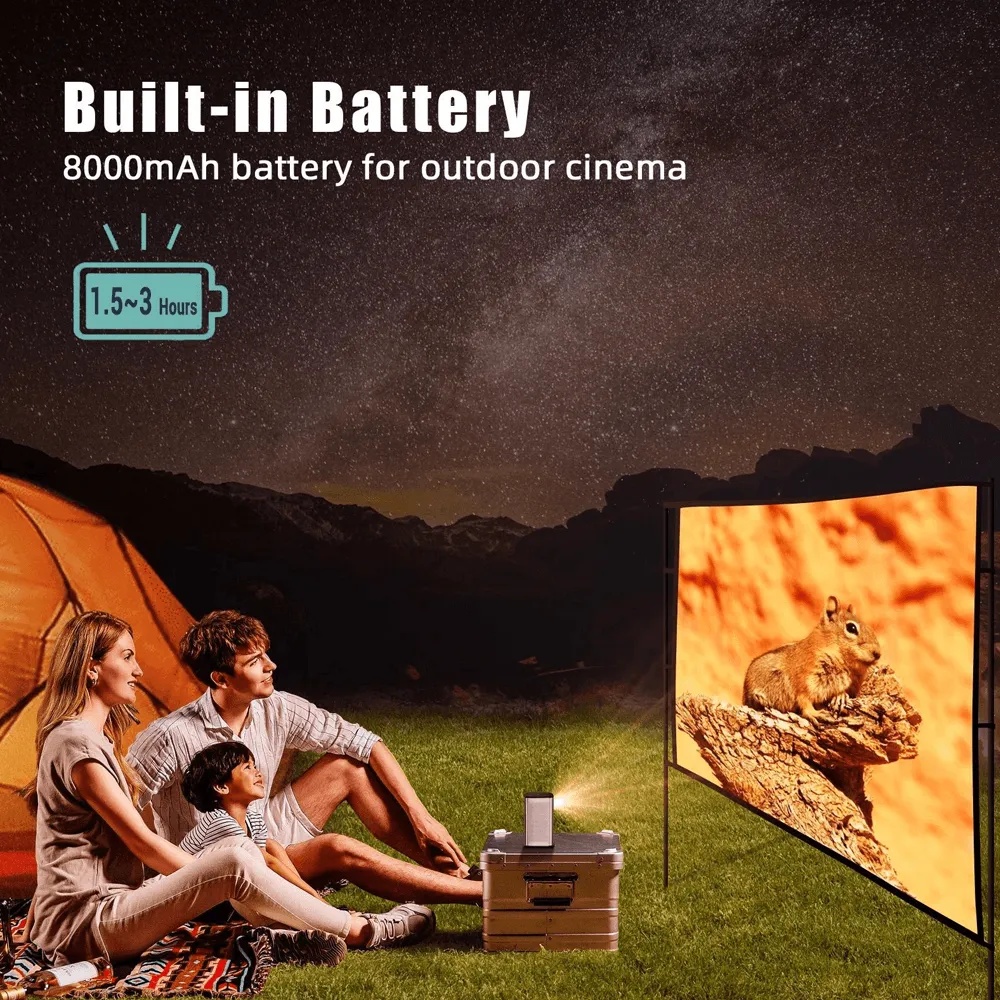 BYINTEK P70 Portable DLP Projector with Android 9.0 – 4K Support